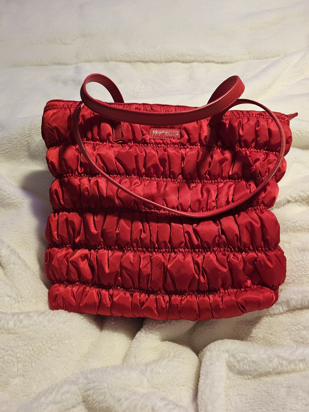 Betsey Johnson Amused Ruched Tote - Excellent Used Condition w/ orig bag charms